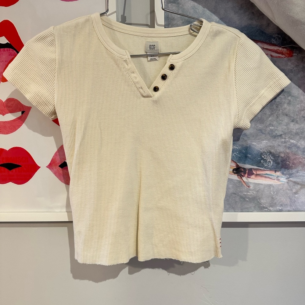 Urban Outfitters cream white button up top